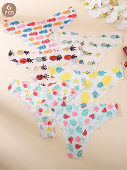 Women'S Floral Heart Leopard Print Everyday Wear Underwear Set, 3/4/6/7/8/10/12 Pieces, Casual Fitted Design, All Seasons Comfortable Panties, Lingerie, Casual Comfy Panty