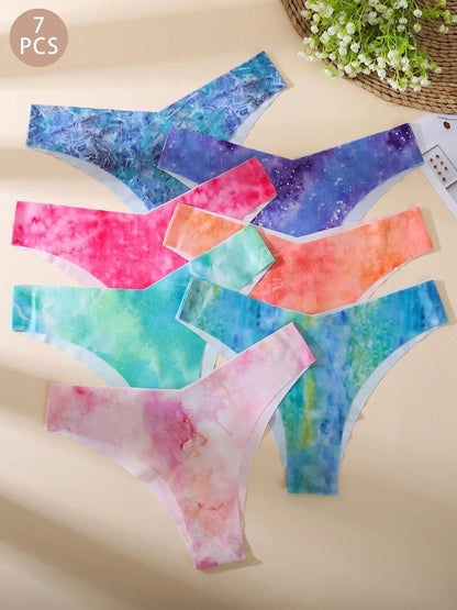 Women'S Floral Heart Leopard Print Everyday Wear Underwear Set, 3/4/6/7/8/10/12 Pieces, Casual Fitted Design, All Seasons Comfortable Panties, Lingerie, Casual Comfy Panty